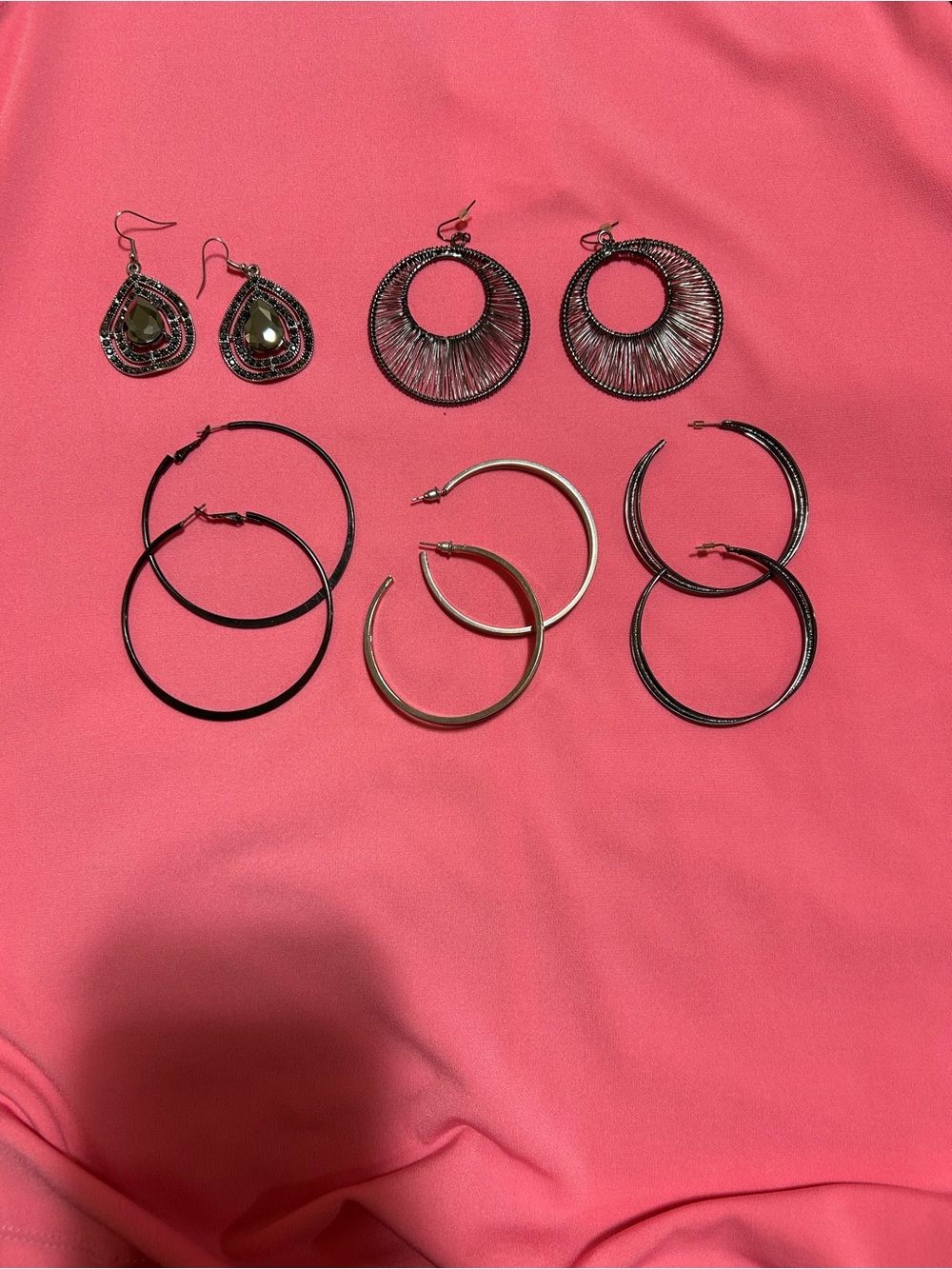 Assorted Women’s Hoop and Dangle Earrings - Black and Gold